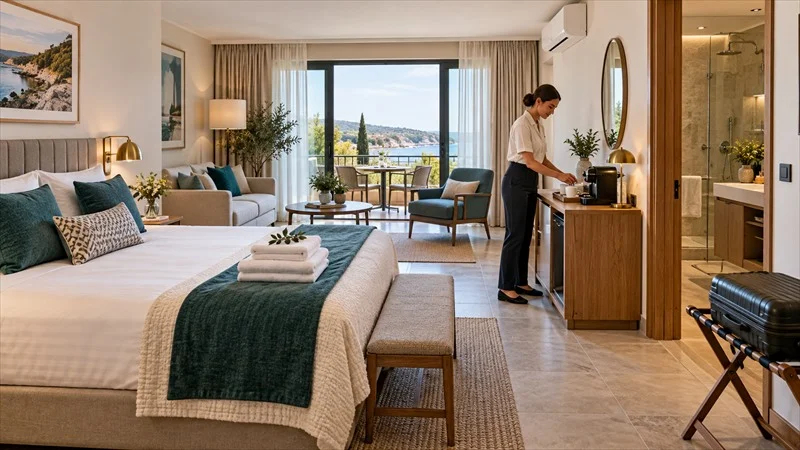Host che controlla servizi e dotazioni offerti ai viaggiatori